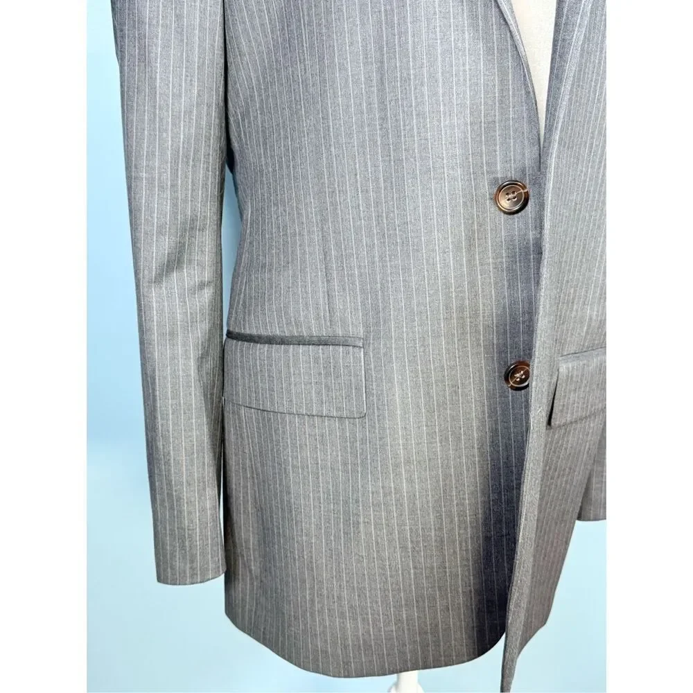 Brooks Brothers 346 Fitzgerald Fit Two Button Wool Blazer Jacket 40L Grey‎